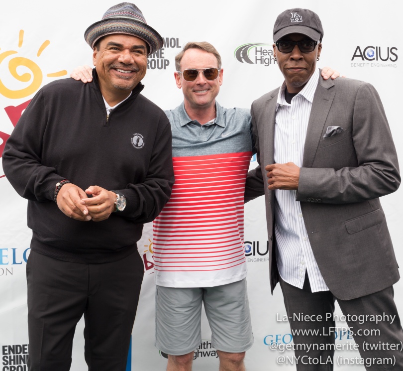 George Lopez, Michael G. Wilson and Arsenio Hall at the 8th Annual George Lopez Celebrity Golf Tournament